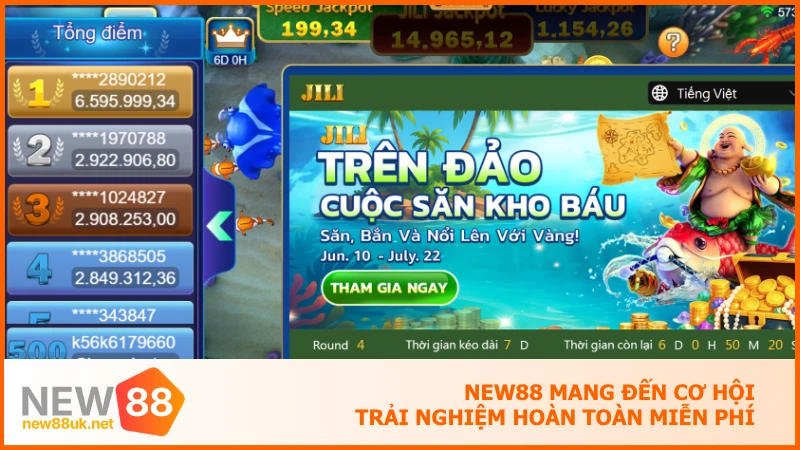 NEW88 mang đến cơ hội trải nghiệm hoàn toàn miễn phí