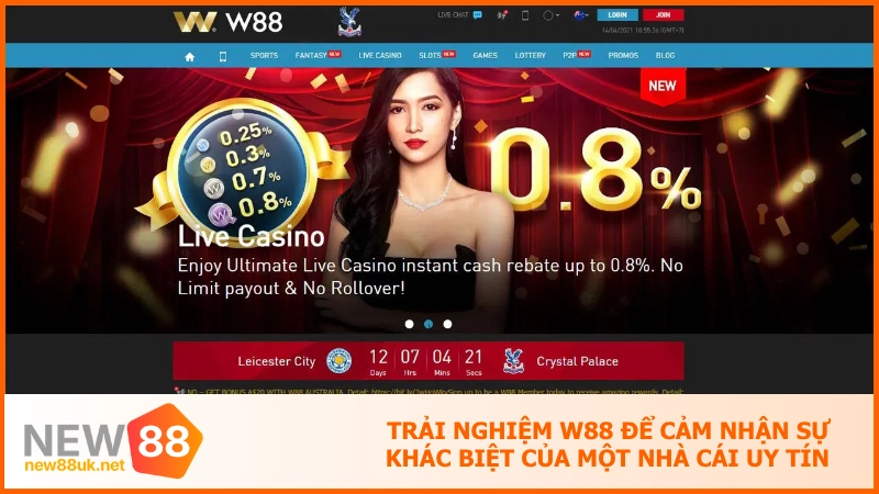 Trải nghiệm W88 để cảm nhận sự khác biệt của một nhà cái uy tín
